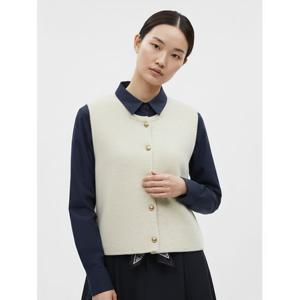 [샵앤]여성 라운드 단추 쫀쫀 니트 레이어드 조끼 JVL-WVS-20840-아이보리