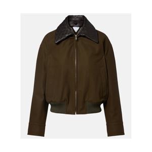 보테가베네타 레더 트리밍 코튼 트윌 블루종 재킷 P01131309