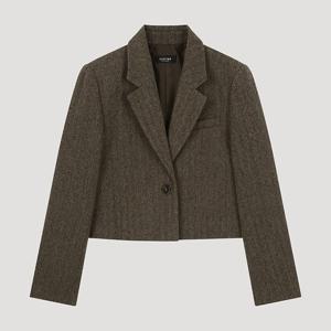 [시스티나]울 헤링본 싱글 크롭 자켓 AWWJKO41710