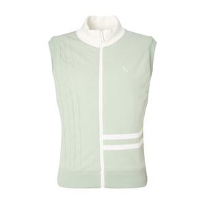 헤지스 골프 여성 25FW 엘로우그린 여성 리버시블 방풍 집업 니트 베스트 HWSW5D715L2