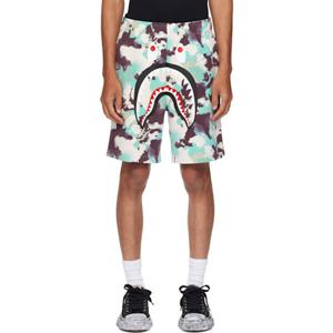 베이프 블루  퍼플 맵 카모 레귤러 핏 샤크 스웨트쇼츠 001SPL301001M 251546M193004