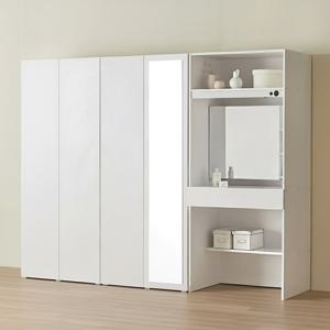 아씨방가구 마일 터치 싱글+전신거울+화장대 옷장 세트 2400