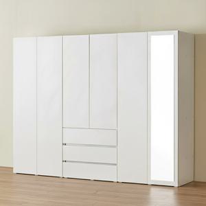 아씨방가구 마일 터치 싱글+전신거울+서랍 옷장 세트 2400