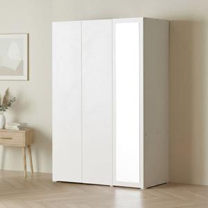 아씨방가구 마일 터치 행거 싱글+전신거울 옷장 세트 1200