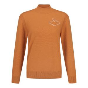 파리게이츠골프긴팔티 NQC 521D3SR205_OR 여성 배색 스티치 바니 모크넥 니트