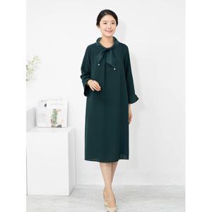 [모슬린]엄마옷 노방 리본 원피스 MQG124229 마담 미시 중년여성 빅사이즈 할머니옷 50대 60대 70대