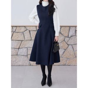 [모리스커밍홈][55-77]민소매 레이어드 하객 원피스_M2511OP096D