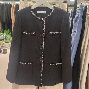 올리비아하슬러 HC42 라운드넥 트위드자켓 OHES-JK203-BK90