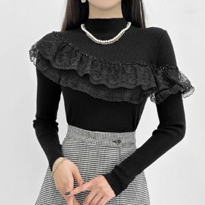 [금찌]금찌 웬즈 프릴 에스닉 폴라 니트티 ST7844T