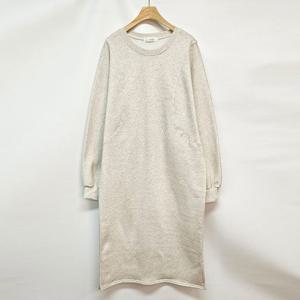 샵앤) 국산 여성 라운드 기모 벌룬 옆트임 롱원피스 LL-WDR-5025-오트밀