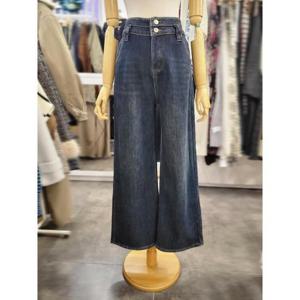 밸리걸 세이브존01 도톰 기모 투버튼 스판 와이드 데님 팬츠 612710