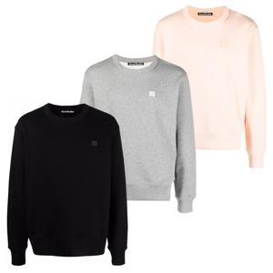 아크네 스튜디오 페이스 패치 맨투맨 그레이 멜란지 파우더 핑크 블랙 CI0131