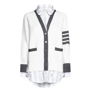 톰브라운 23FW 사선완장 옥스포드 레이어드 셔츠자켓 화이트 FKC534A Y3007 100