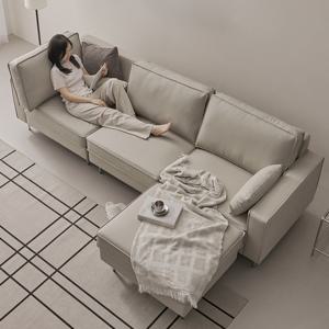 [슬레코폼] COM03 디바인 포켓스프링 에어홀 기능성 가죽 4인소파 (2033-4P)