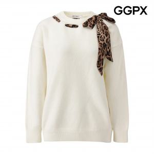 [GGPX] 호피 리본넥 플레인 니트 (GPBKP044F)