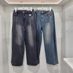 [행텐주니어]기모 사이드 핀턱 와이드핏 스판 청바지14540-155-8