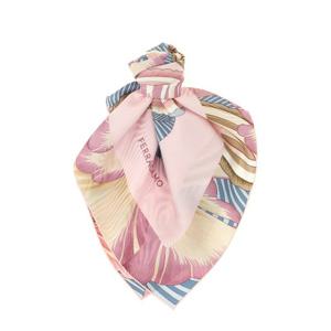 페라가모 브레자 프린트 실크 스카프 789959 ROSACAMEL