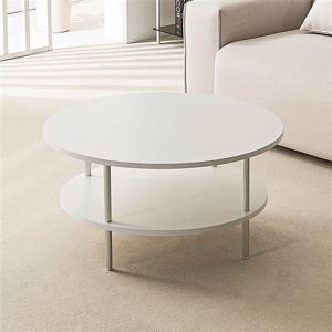 우아미가구 노엘 원형 800 화이트 소파테이블