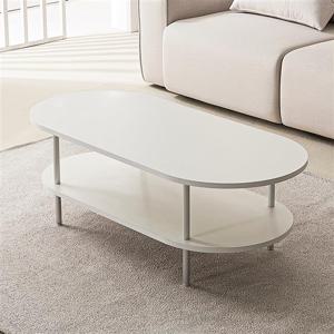 우아미가구 노엘 타원형 1200 화이트 소파테이블