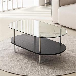 우아미가구 노엘 타원형 1000 블랙 소파테이블