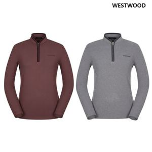 [웨스트우드] 여성 베이직 반집업 기모 티셔츠 (2컬러) WM4WCTS318