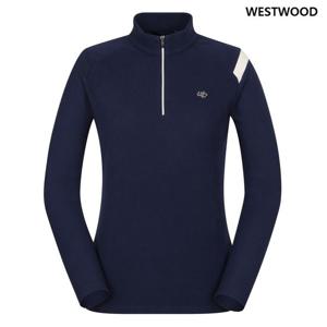 [웨스트우드] 여성 어깨라인 배색 반집업 티셔츠 WM4WCTS334