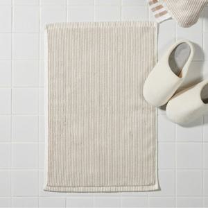 [JAJU/자주] 논슬립 타월 매트 60x40cm 베이지 스트라이프