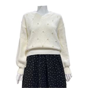 [나인스텝]브이넥 다이아 진주니트N25NW5439