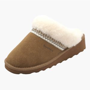 [베어파우(슈즈)][여성] ANAIS 아나이스 4CM 웨지 양털 슬리퍼 히코리 K3005002RD-W