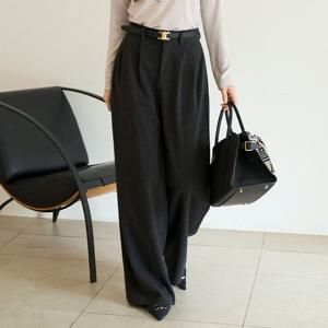 [피핀] 710986 모던 투핀턱 와이드 뒷밴딩 슬랙스