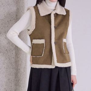 [모리스커밍홈] 양털카라 무스탕 베스트_M2512MU002D