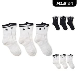 [MLB공식] 25N 데일리 스트라이프 장목양말 3족세트 (2 COLOR) 3ASOMA25N