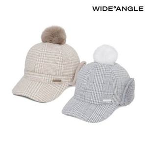 [와이드앵글]  WWW25C11  여성 CO 체크패턴 숏 이어캡