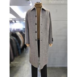 바쏘옴므 세이브존03 바쏘옴므 남자 베이지 헤링본 울  핸드메이드 롱 코트 WSAQZ4CJ26A