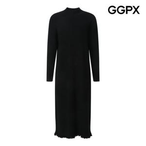 [지지피엑스]밑단 프린지 하프넥 니트 원피스 GP9OP001B