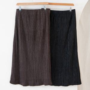 나야홍 / 빅사이즈치마 V702L511 촘촘골지밴딩롱스커트 RD