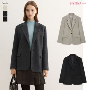[시스티나]여성 겨울 울 트윌 오버핏 핸드메이드 블레이저  자켓