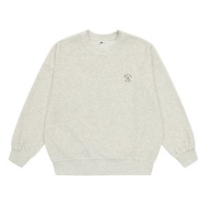 [소이]23W0783 주니어 겨울 오트밀 벨로아 골지 맨투맨 티_US