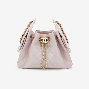 샤넬 25 호보백 미니 핸드백 캐비어 금장 라이트핑크 AS5631