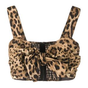 돌체앤가바나 레오파드 스위트하트 넥 뷔스티에 탑 F74H5T HS5E