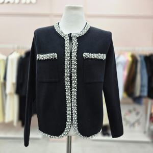 [샤틴]진주 라인배색 포인트 니트가디건S254K979A