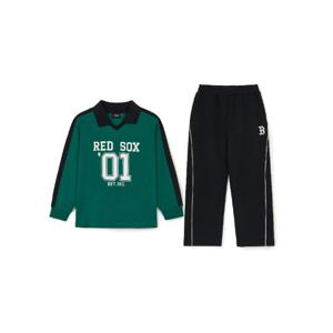 MLB키즈트레이닝세트 GQC 7AS1VA244-43GNS 바시티 스포츠 넥카라 티셔츠 셋업 보스턴 레드삭스
