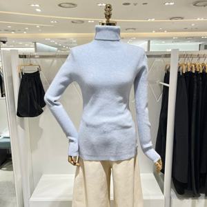 [밸리걸] 리브드 터틀넥 슬림 니트 824330