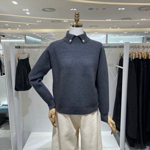 [밸리걸] 버튼 카라넥 리브드 니트 824580