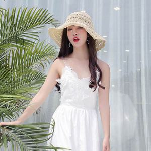 밀짚 썬캡 나들이 여행패션 왕골 봄여름가을 코디