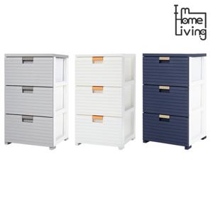 아임홈리빙 LINE 클래식 3단 플라스틱 서랍장 (그레이)