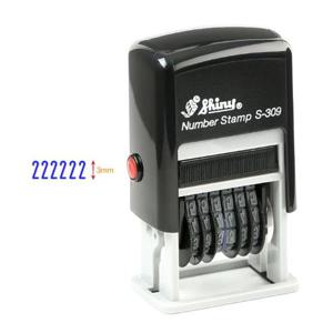 넘버링 자동스탬프 S-309 20x3mm 청 홀더랜덤