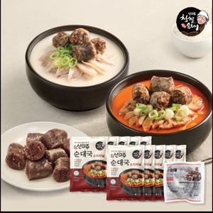 신의주 순대국 오리지널 얼큰한맛 600g x 10팩 + 방송에서만 찰순대 1팩 더
