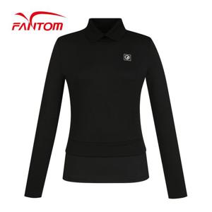 [팬텀] 여성 프릴 장식 카라 긴팔 티셔츠 221B3TO058_BK