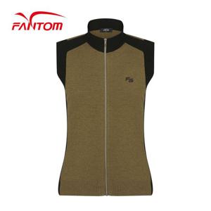 [팬텀] 여성 배색 집업 니트 베스트 221B3SV154_KH